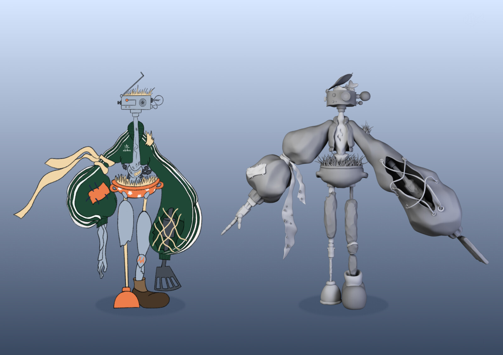 Concept and sculpting.