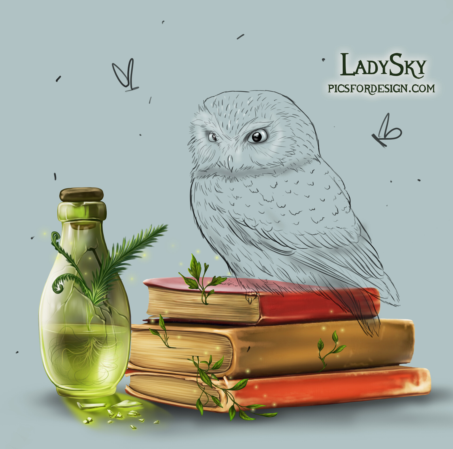 ArtStation - “Owl with books”