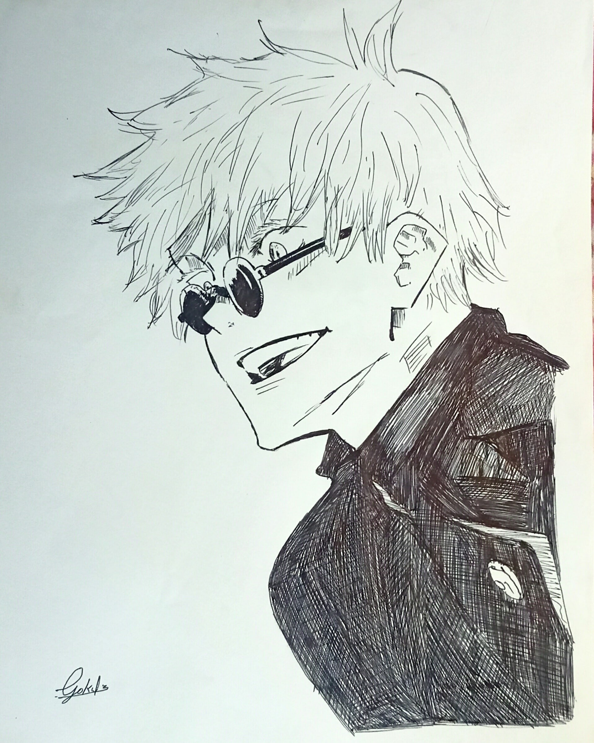ArtStation - pen sketching of anime character satoru gojo