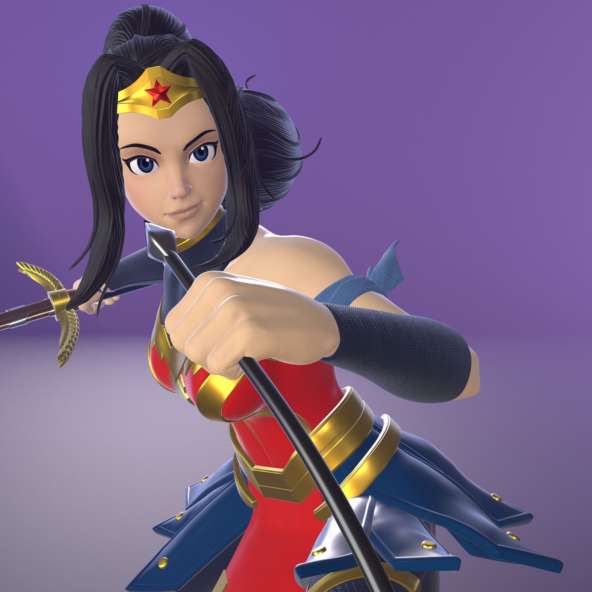 ArtStation - 3D Justice League Animated Series: Wonder Woman