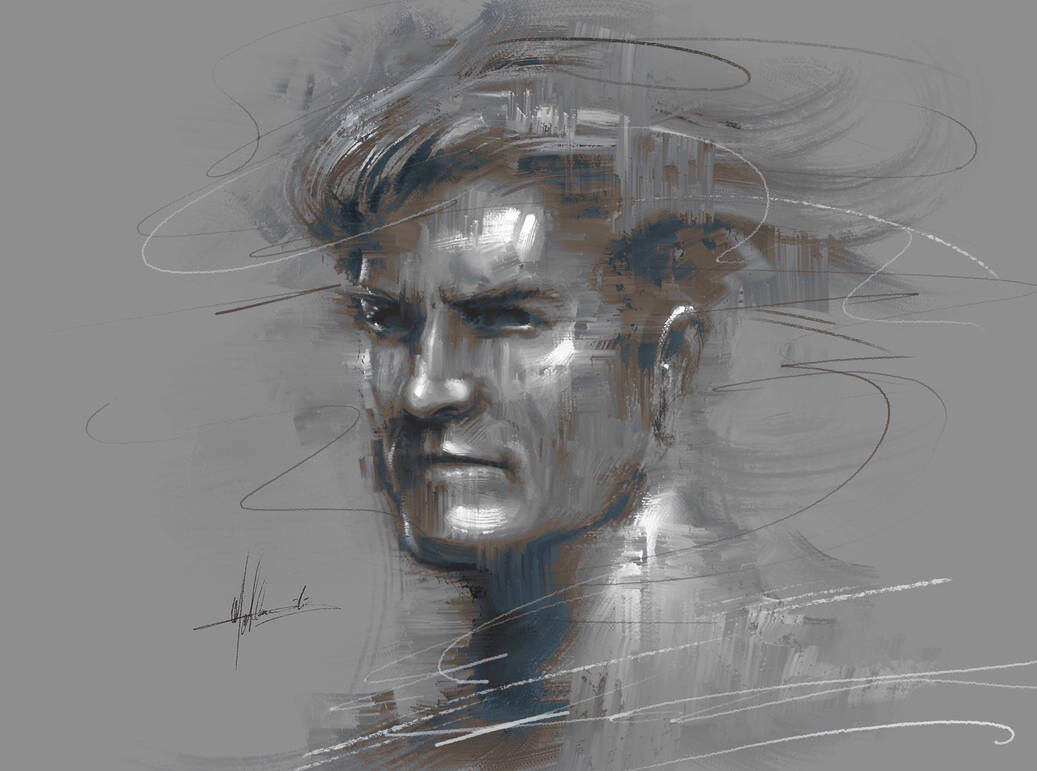 Digital Abstract Portrait Painting - Painterly Style