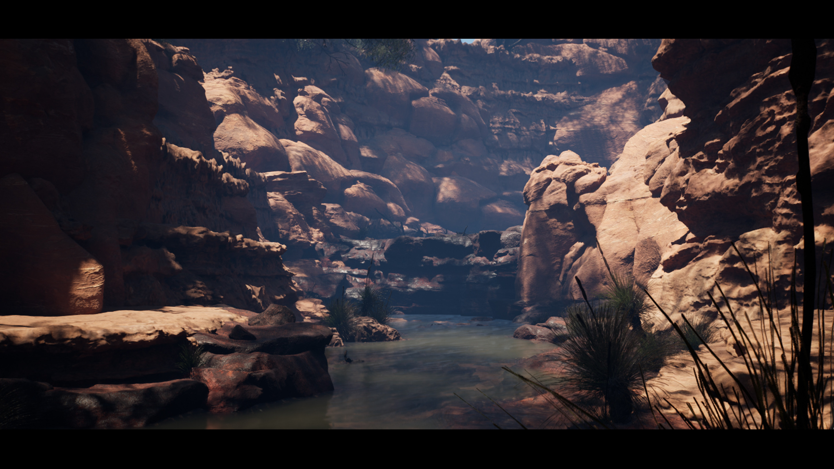 We then start to focus on the mid details, bringing in the smaller vegetation and rocks.