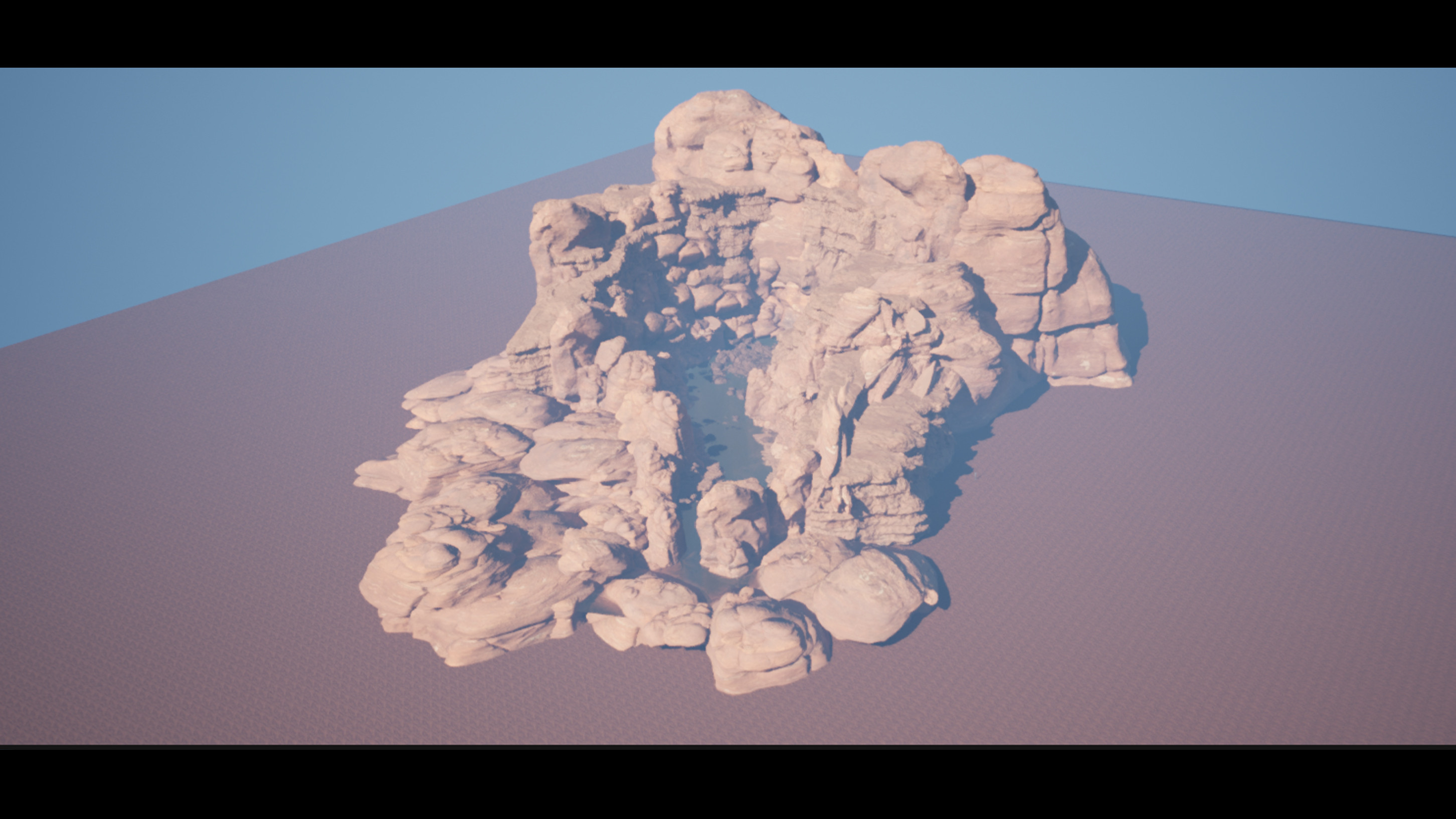 Using massive scale assets we then start to block out the bulk of the scene.