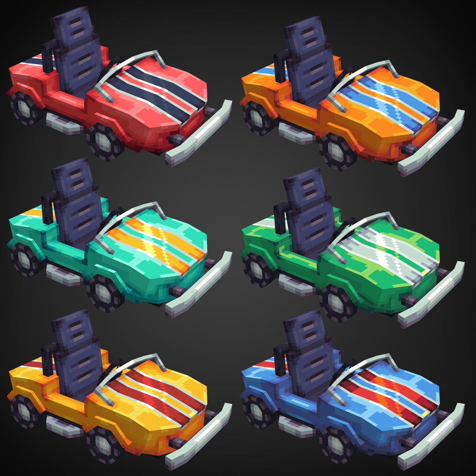 Voxel Carts with Color Variants