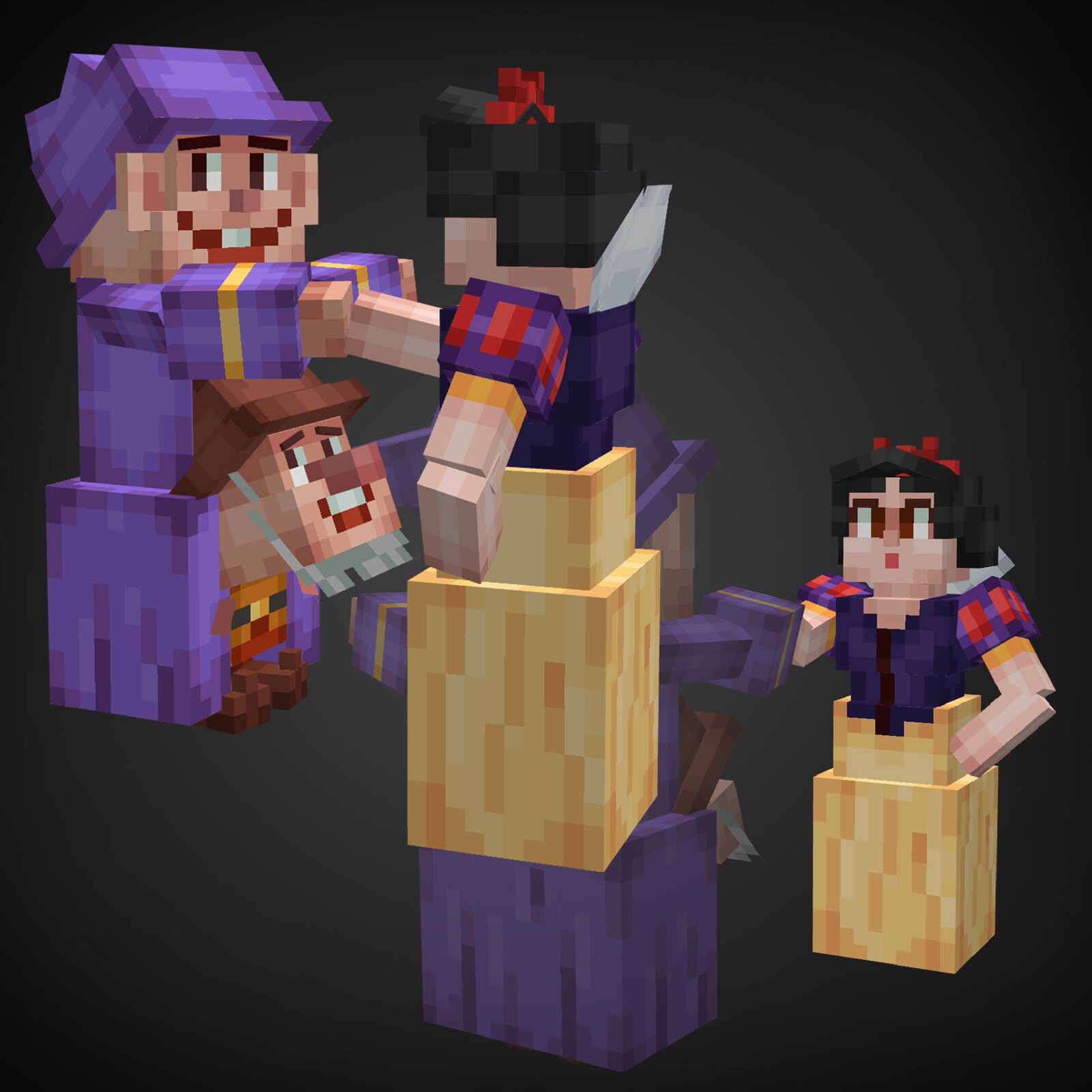 Voxel Snow White with Dwarves