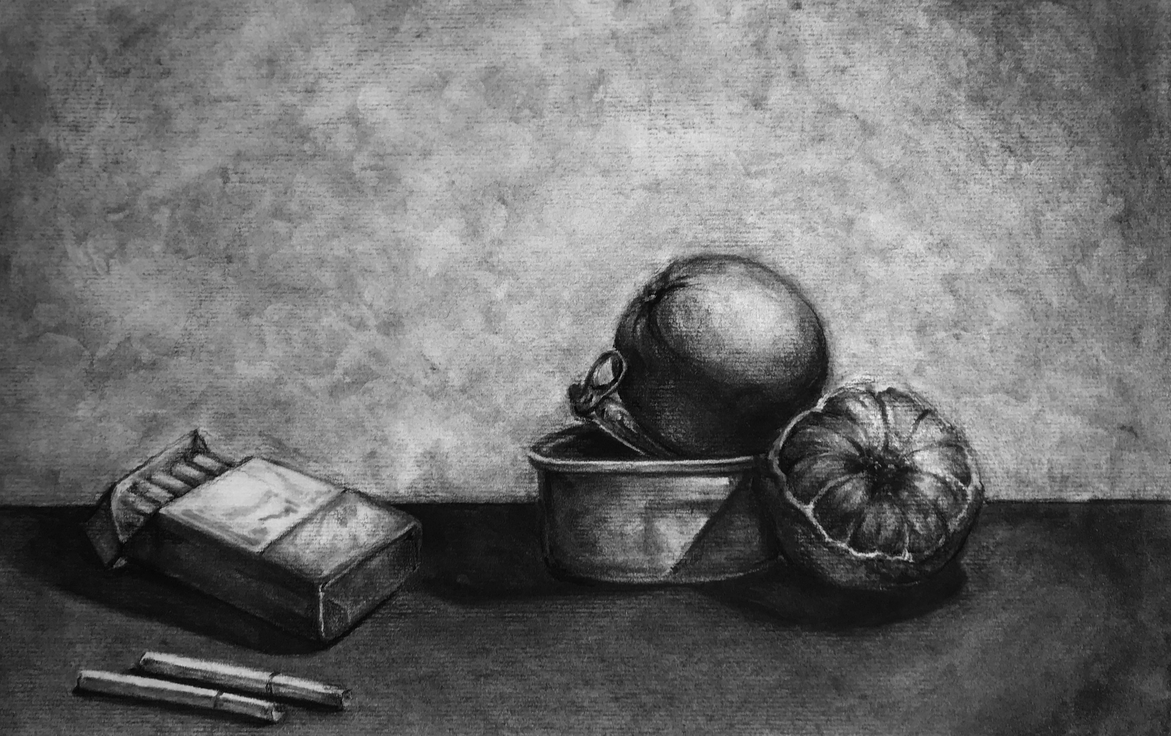Still Life
Medium: cCharcoal
Size: 16.5 x 11.7 in
