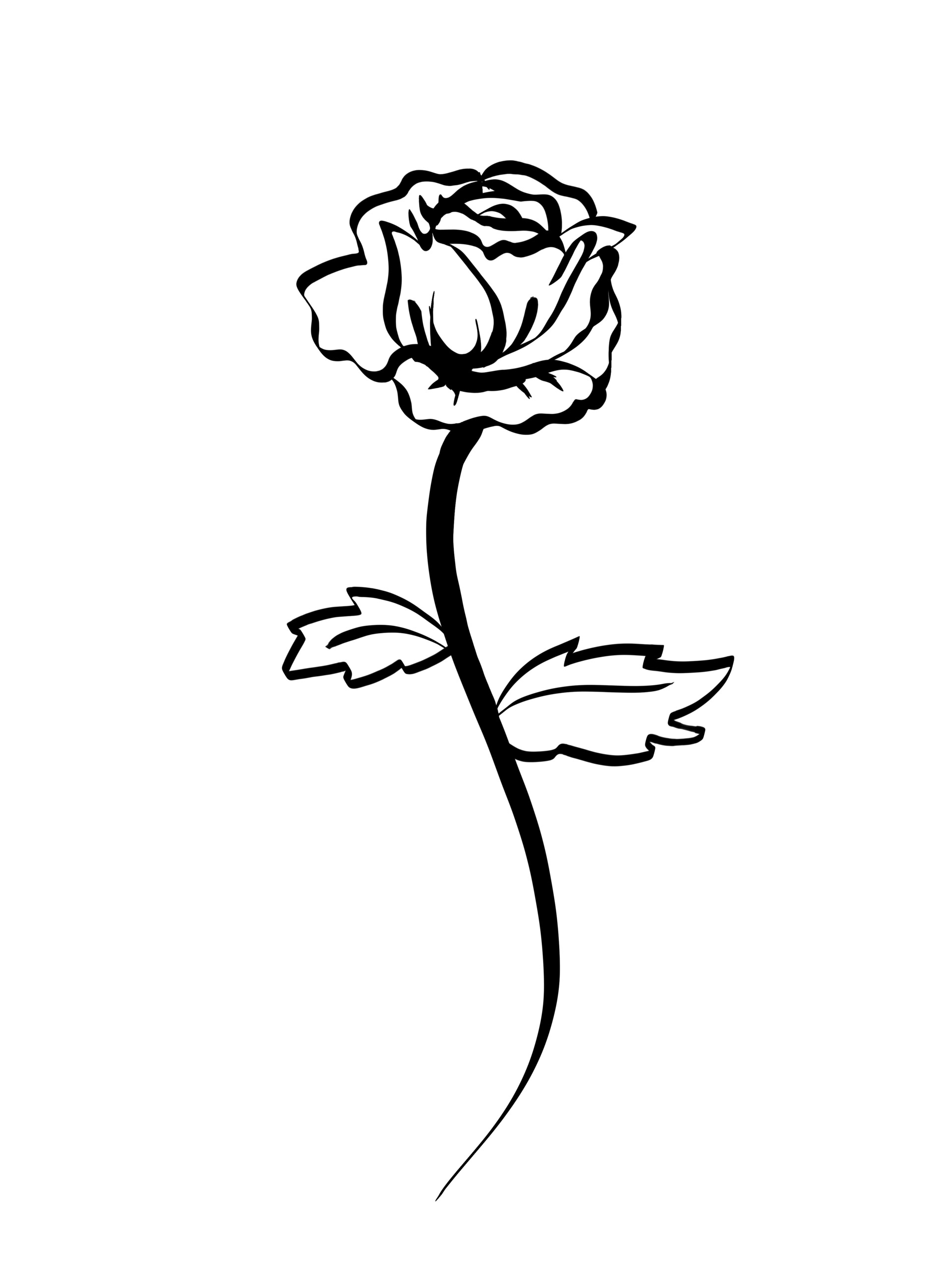 single rose sketch tattoo