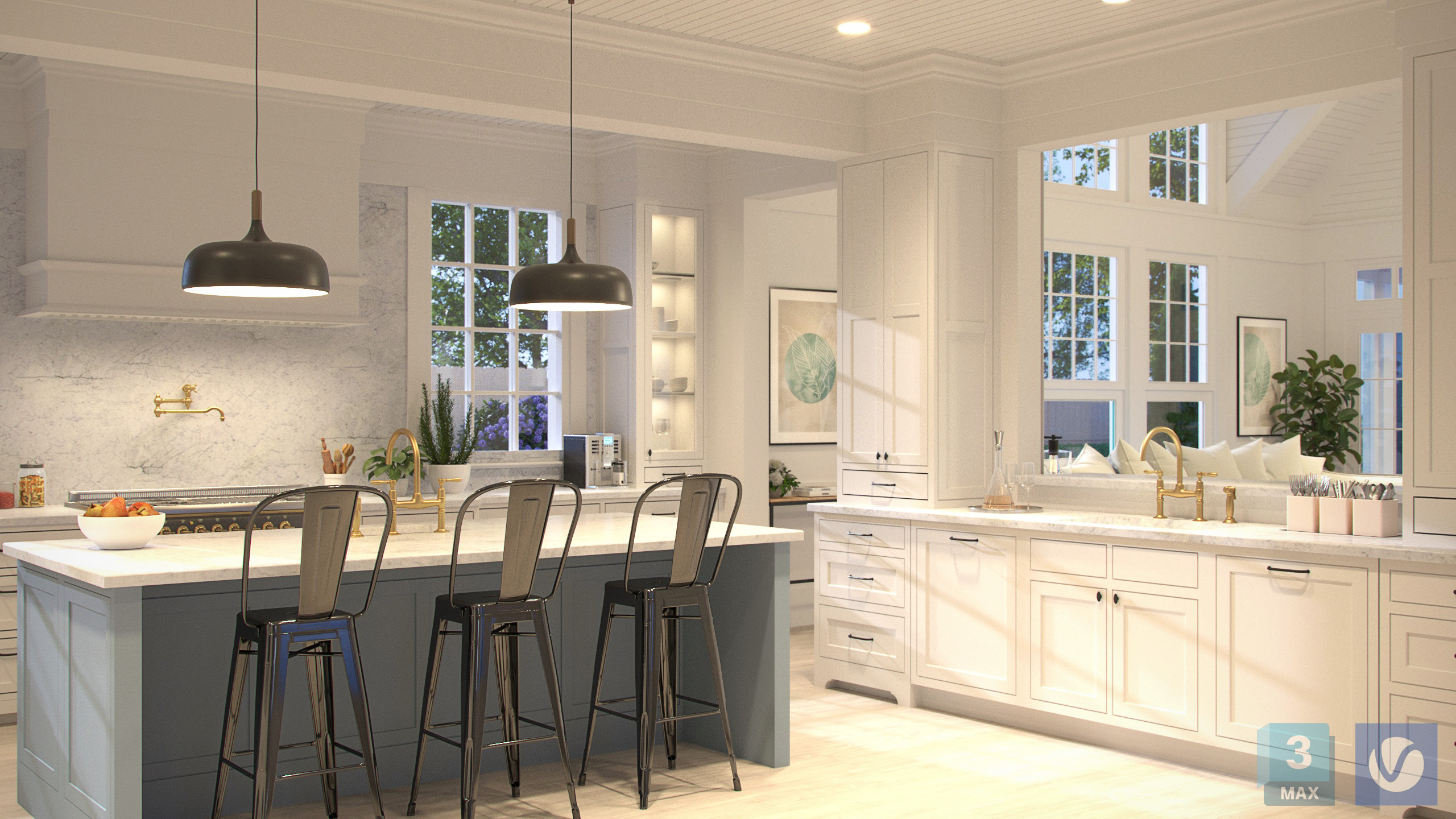 Towlston Interior created with SketchUp, 3dsMax, V-Ray, and Photoshop.