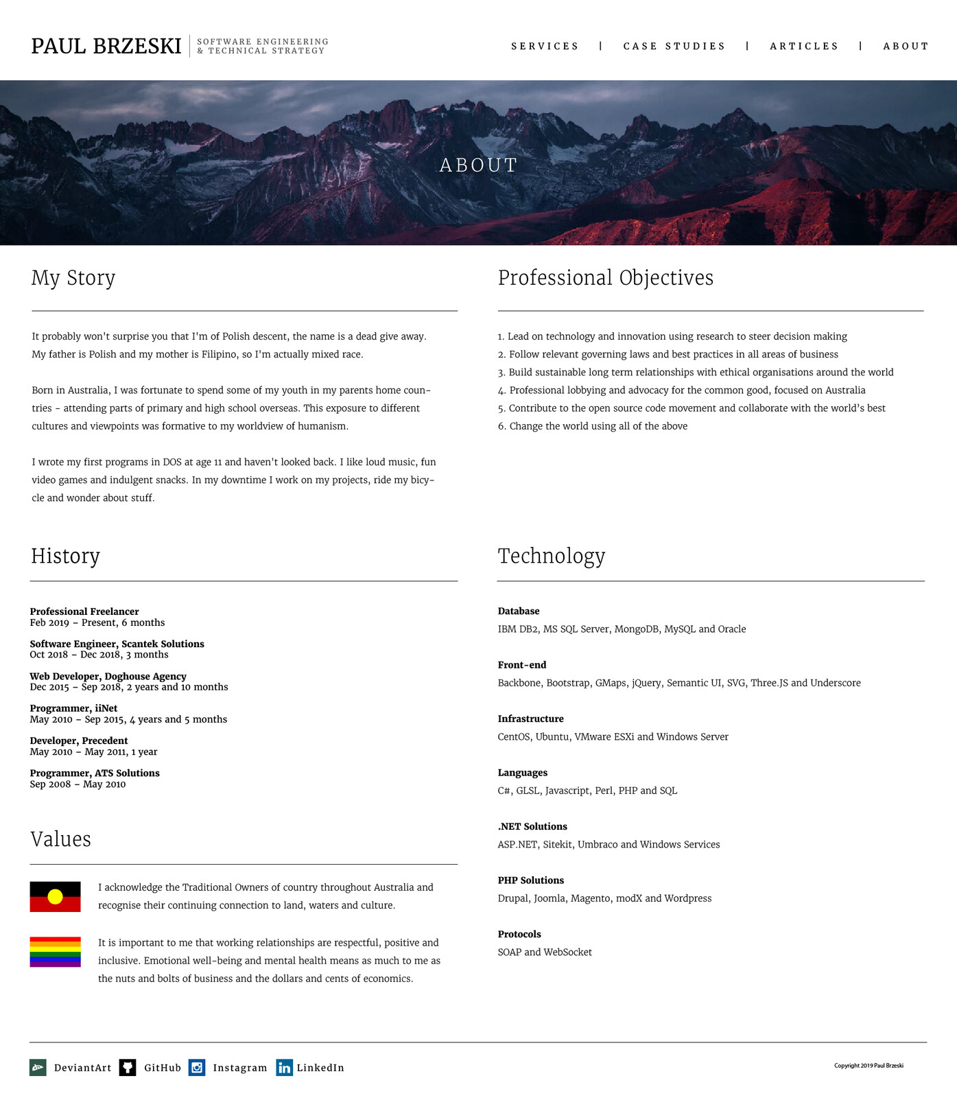 About page
