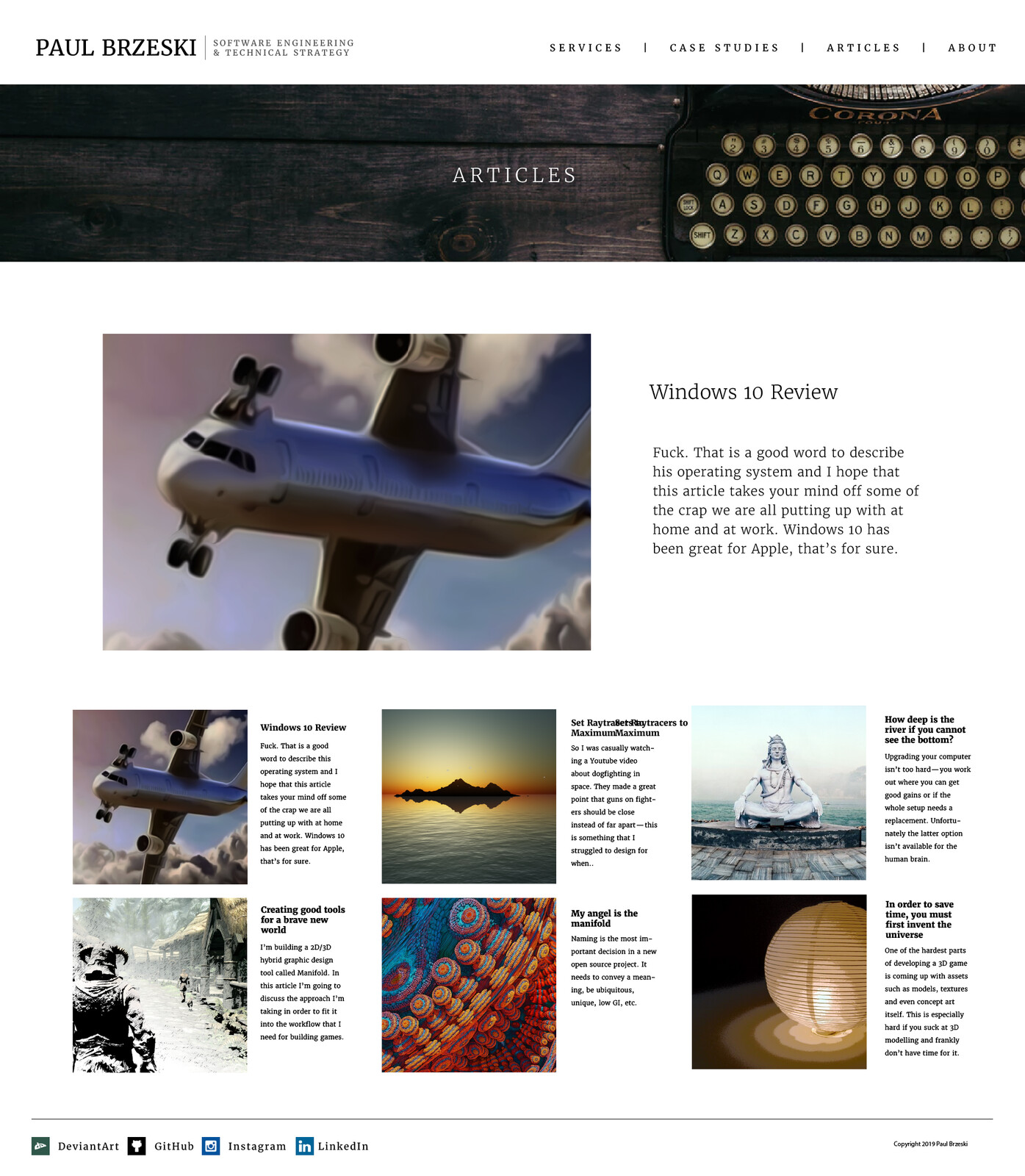 Articles page
