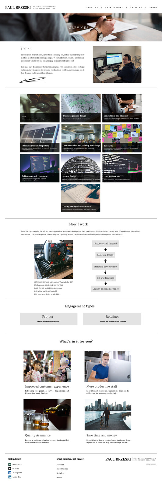 Services list page