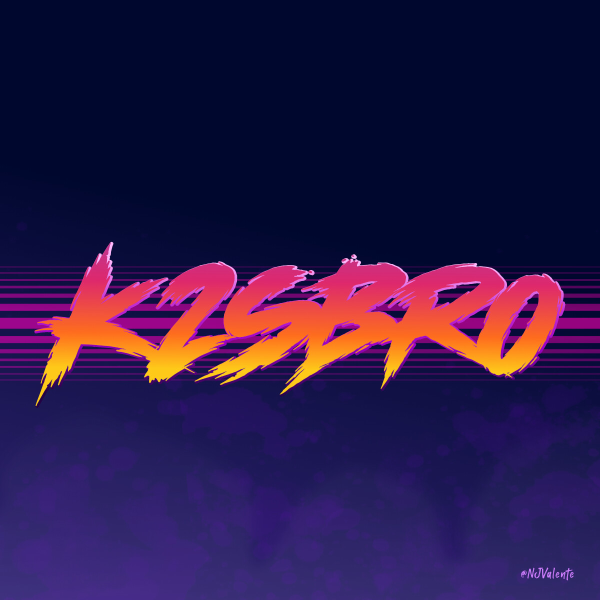 80s synth wave inspired logo, done in Affinity Designer. 