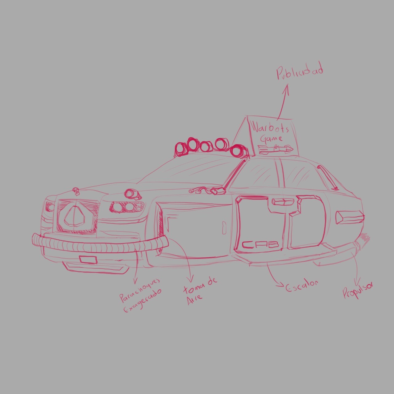 NBC Cab Fast Concept Art for Modeling.