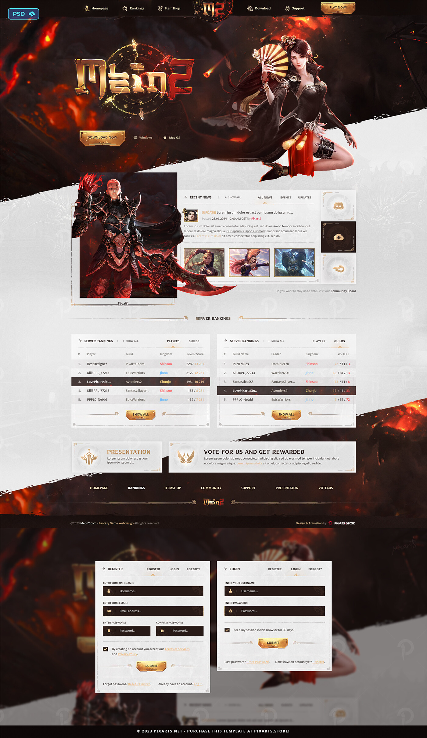PIXARTS STORE DIGITAL MARKETPLACE PSD TEMPLATE Chinese Metin2