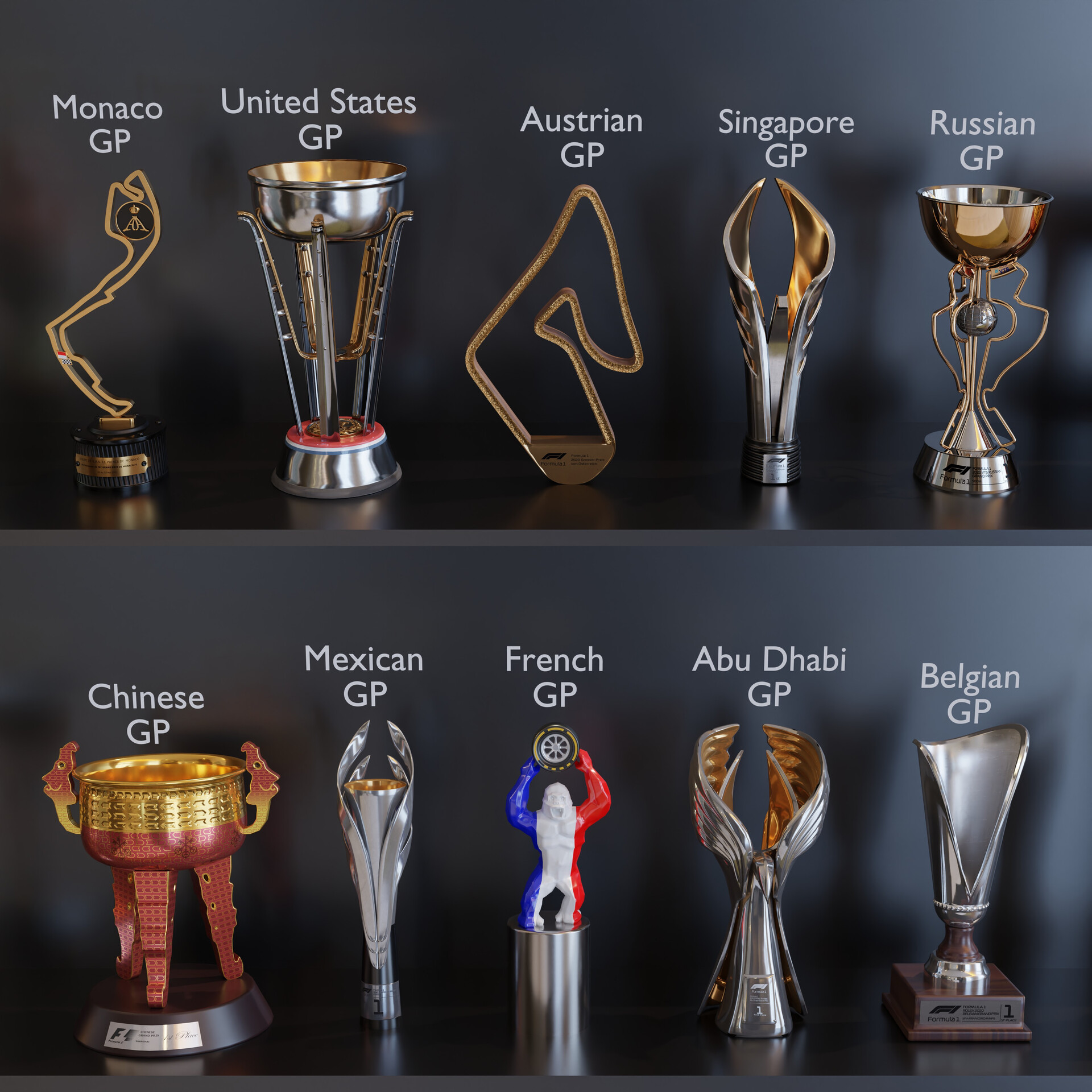 Formula 1 - Trophies - A 3D model collection by Machine Meza (@maurib98) -  Sketchfab