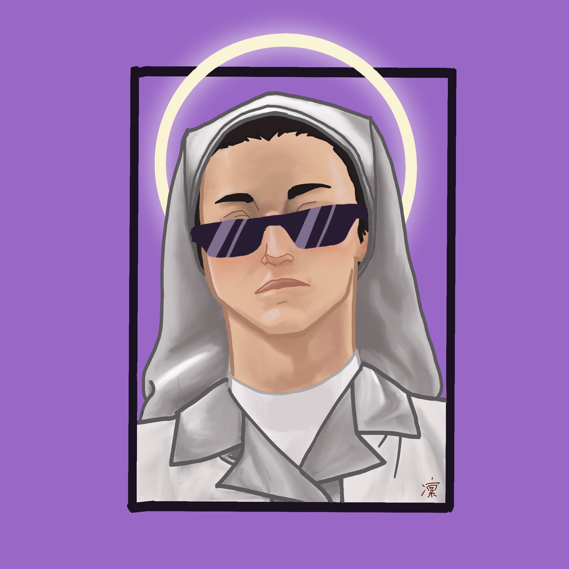 ArtStation - Sister Beatrice, Patron Saint of Sapphics (Warrior Nun)