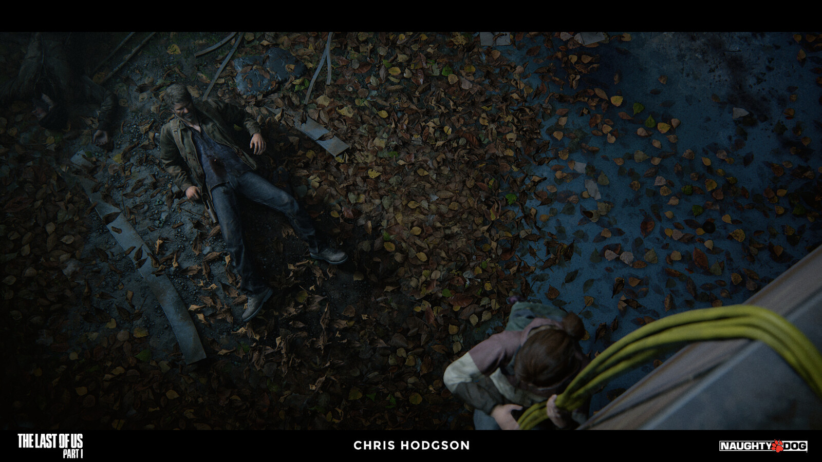 Here is another shot of the fallen leaves material. I am only responsible for creating the source material, not the blending, shader creation, or propping in the screenshot.
