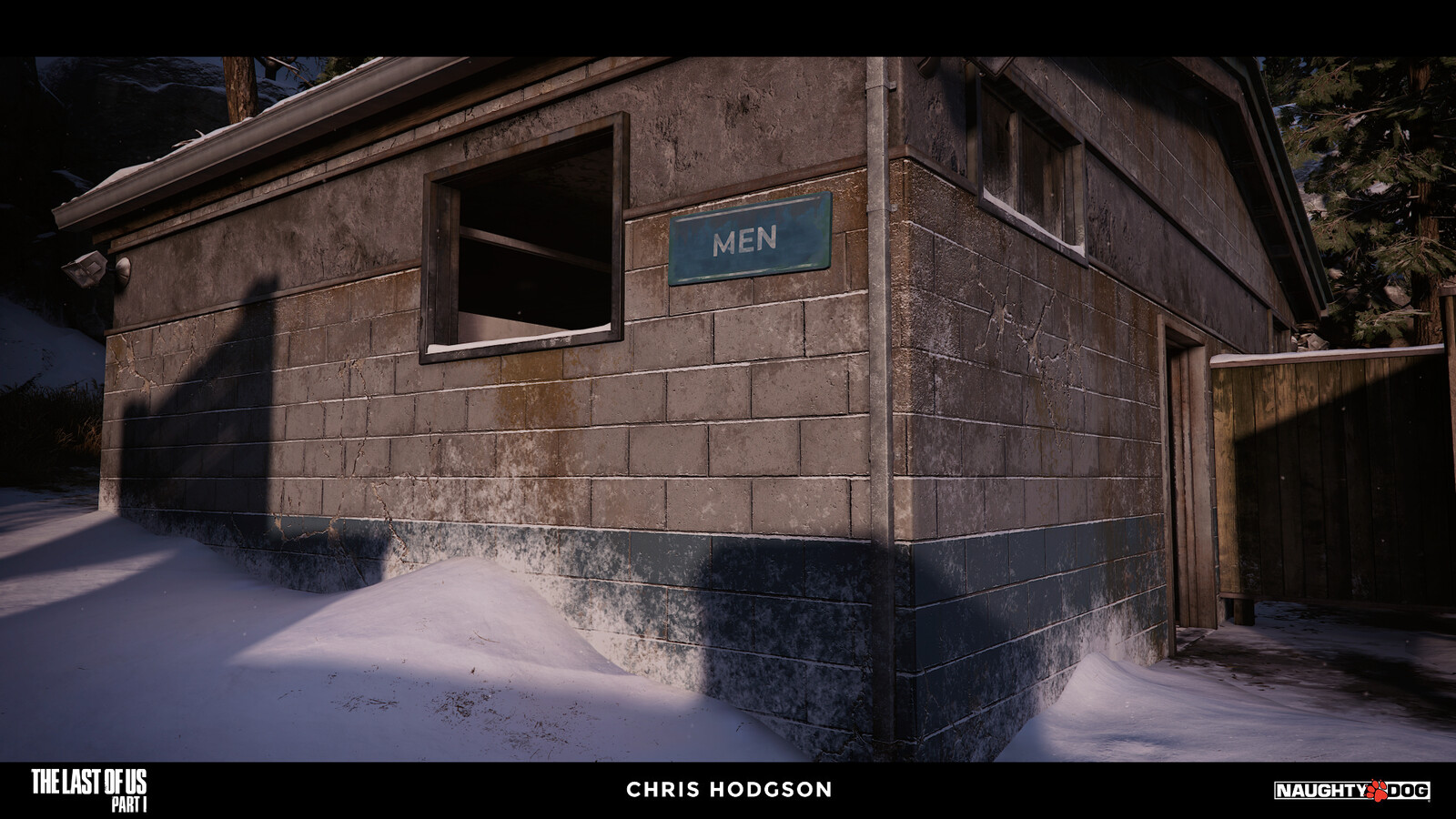 Here is another shot of the cinderblock wall material. I am only responsible for creating the source material, not the blending, shader creation, or propping in the screenshot.