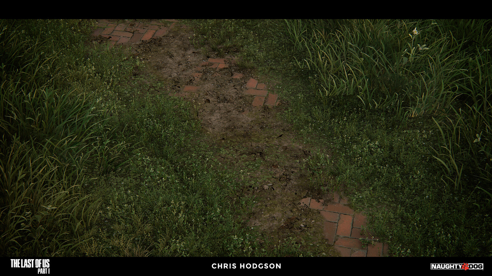Here is an example of 3 of my materials blended together. The red cobblestone, the mud, and the grass were all made for the Naughty Dog material library.