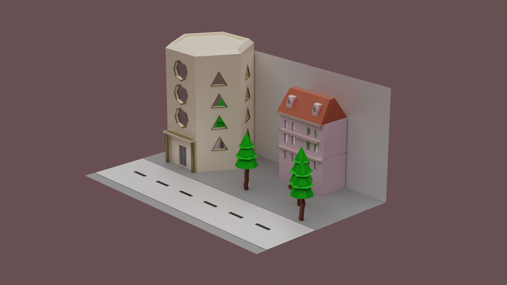 Demo city. Монитор Low Poly. Low Poly Devil.