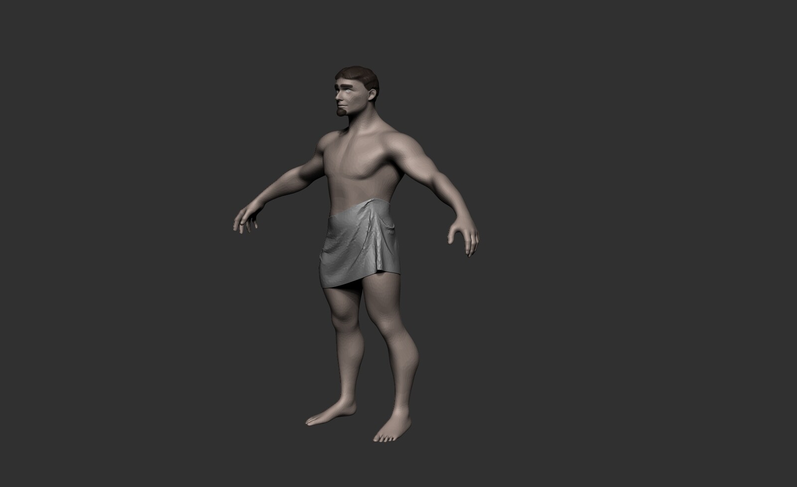 Low poly transformed sort of naked model made in Zbrush and Marvelous Designer.