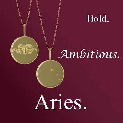 Zodiac Jewellery Collection Designs, Renders and Social Media Banners