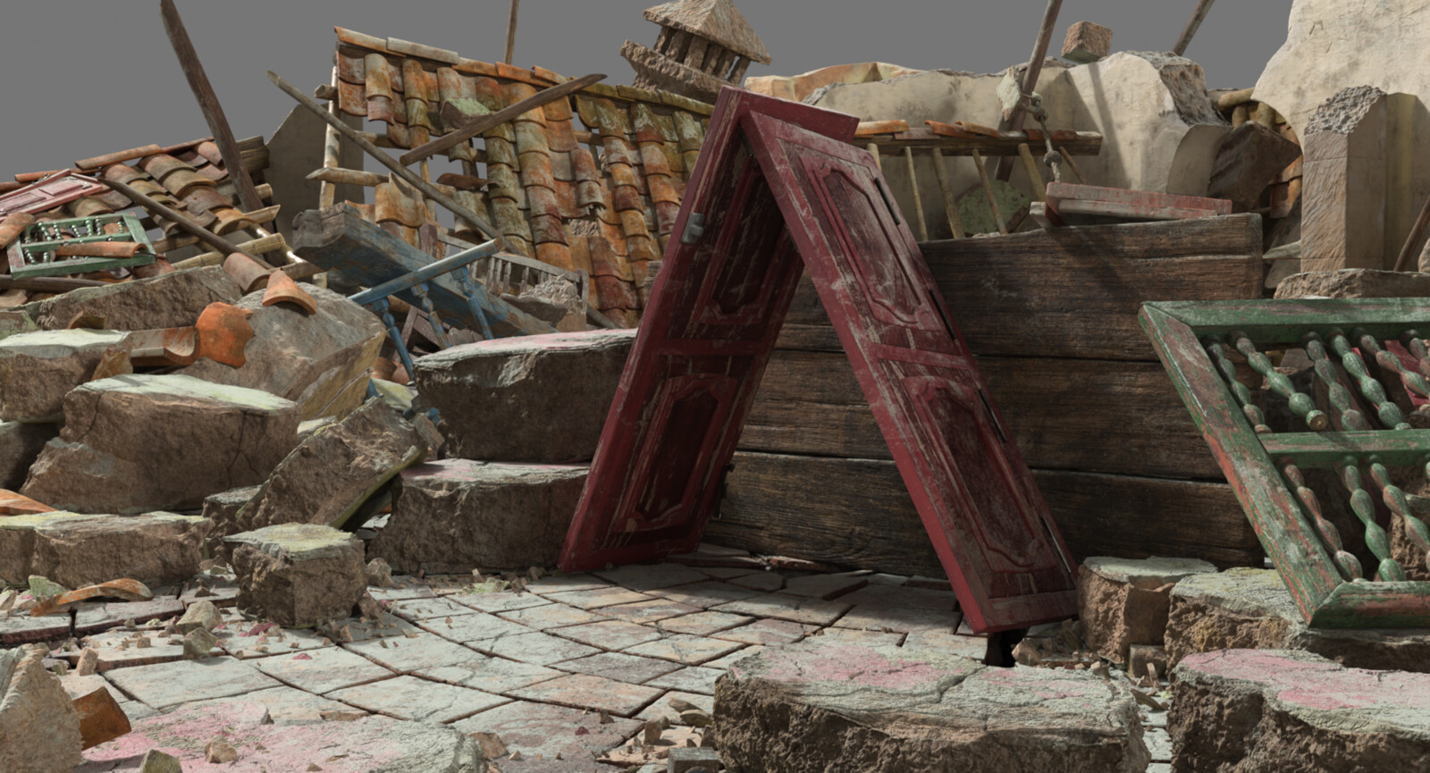 Progress render in a look dev scene