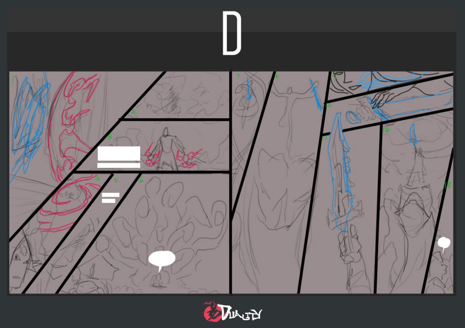 Page D Block out the rough layout