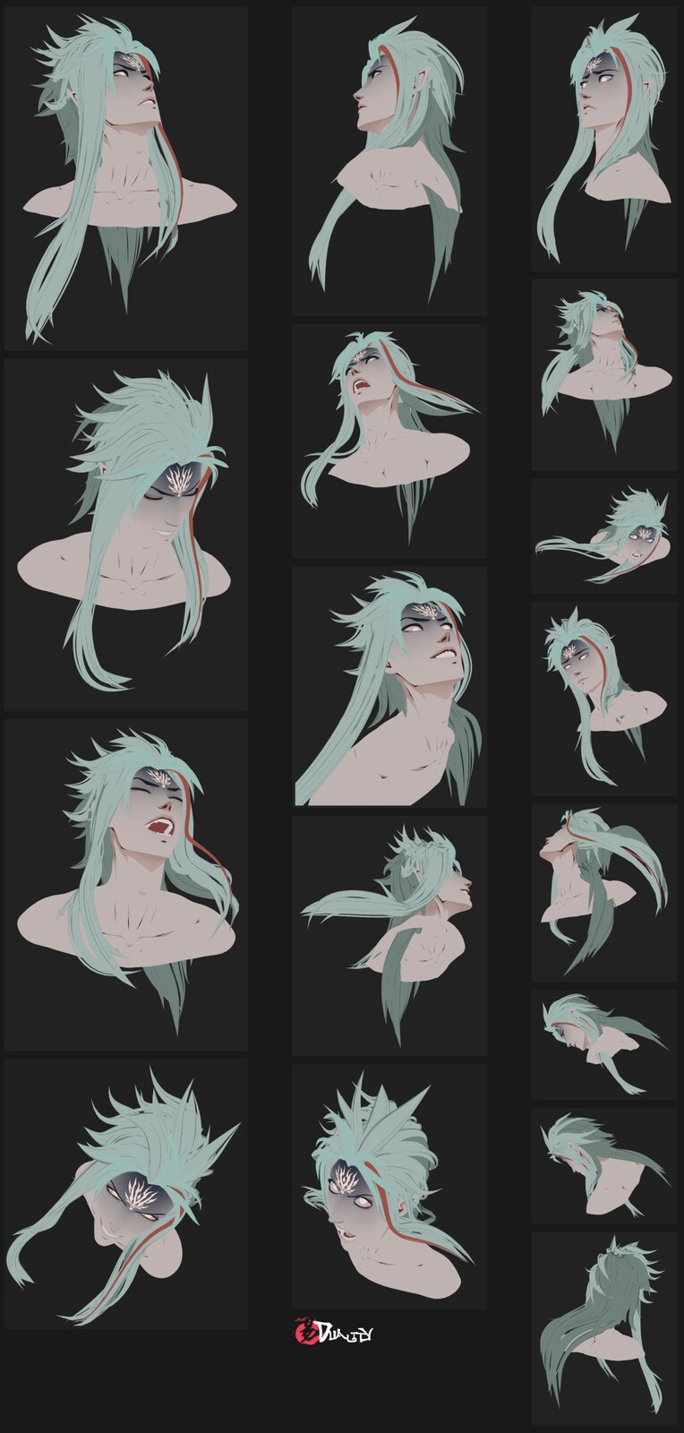 3D mockup - GongGong wild mode bust expression sheet