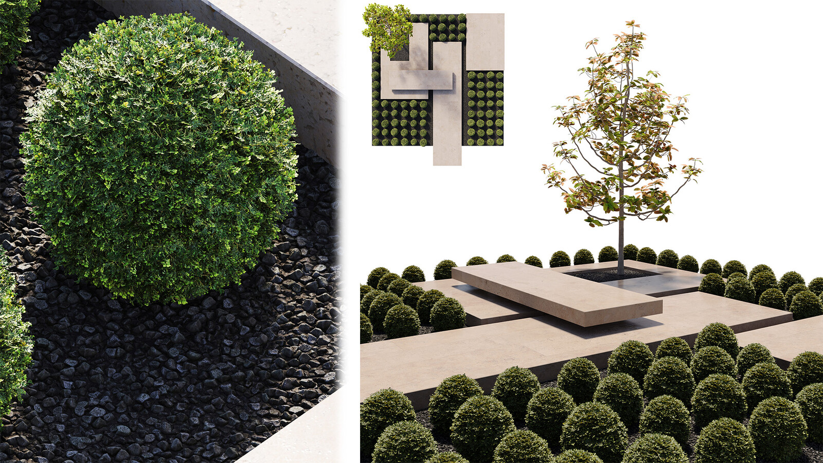 Modern Courtyard 01 | ChaosScatter | PBR | MidPoly