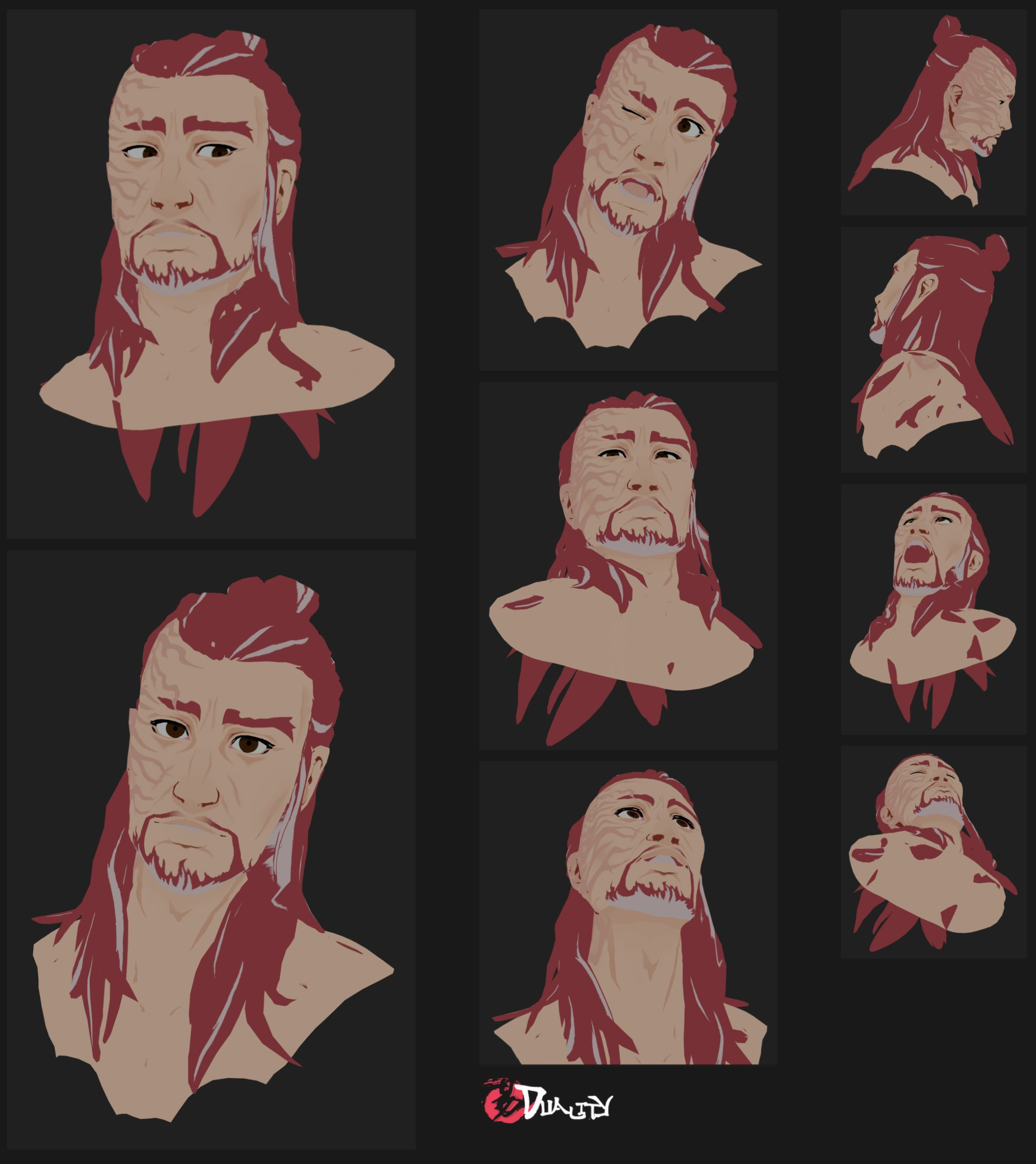 3D mockup - Zhurong bust expression sheet