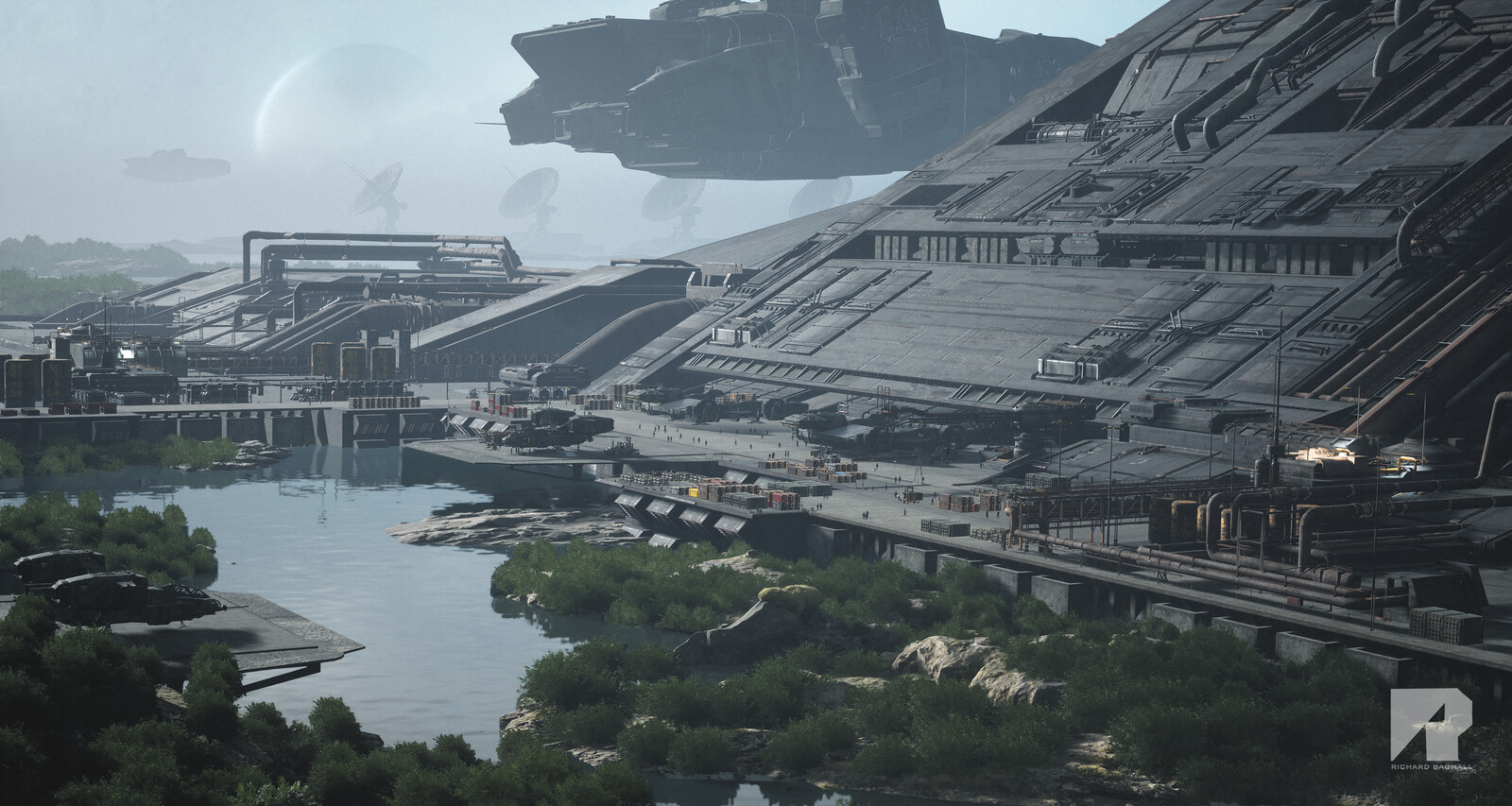 Off World Military Base Sci-fi Environment Concept 