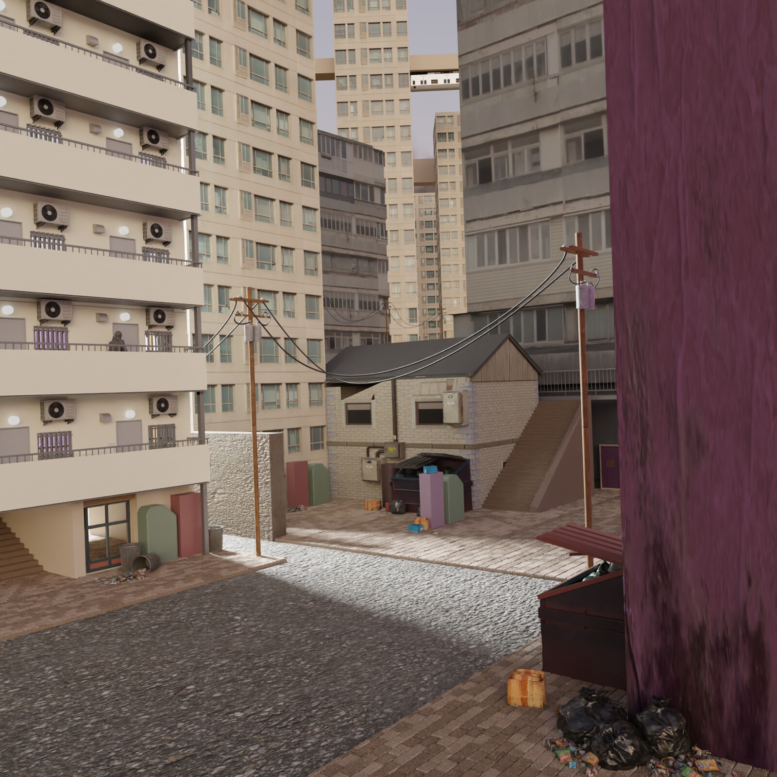 3d Alley different angle daytime
