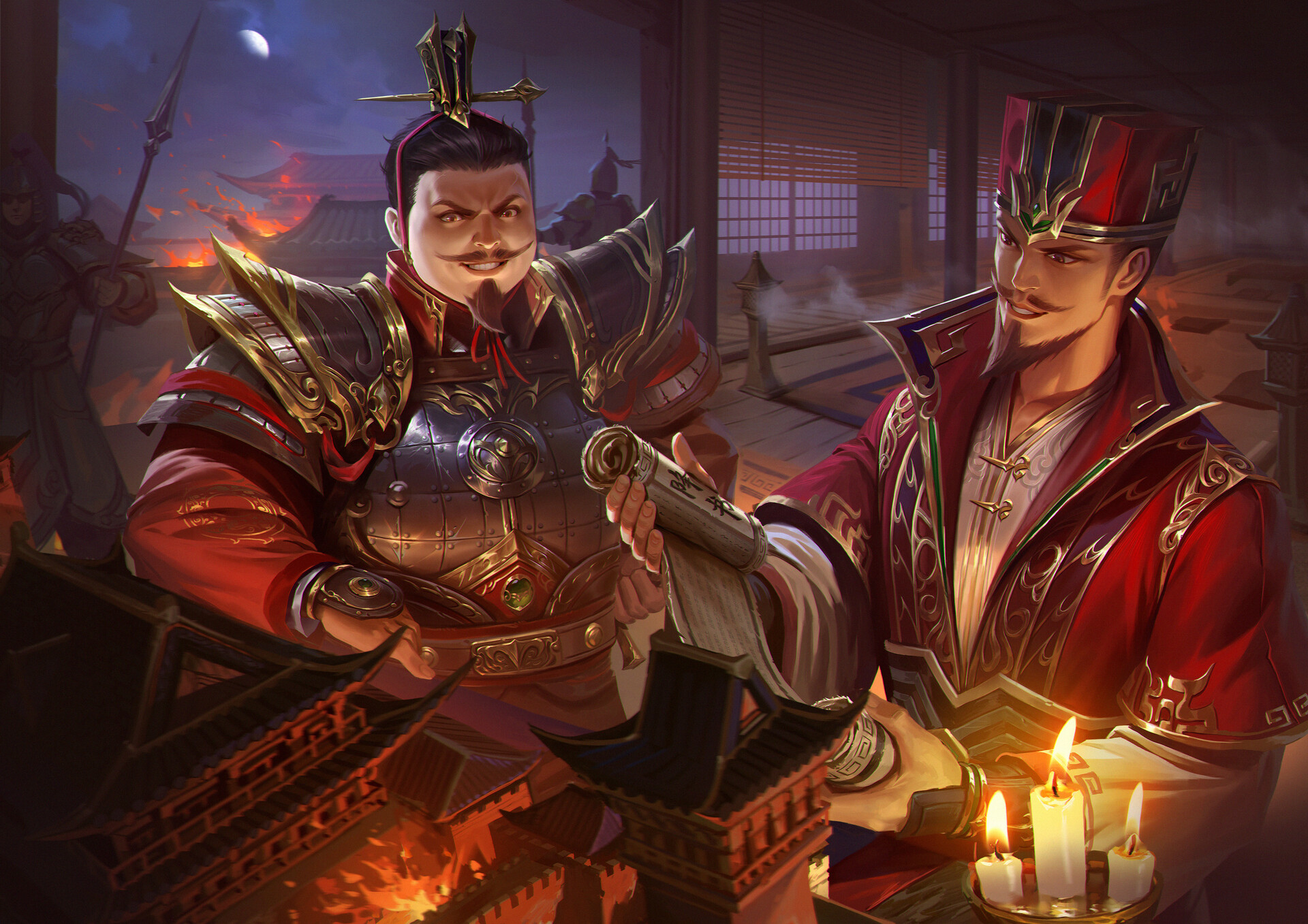 ArtStation 三国杀十周年糜芳、博士仁