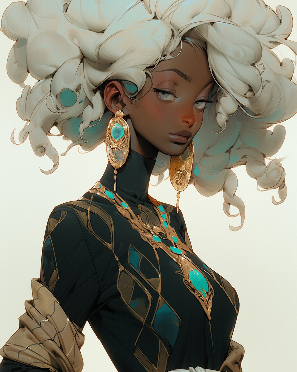 ArtStation - Elegant girls, image size:960x1200