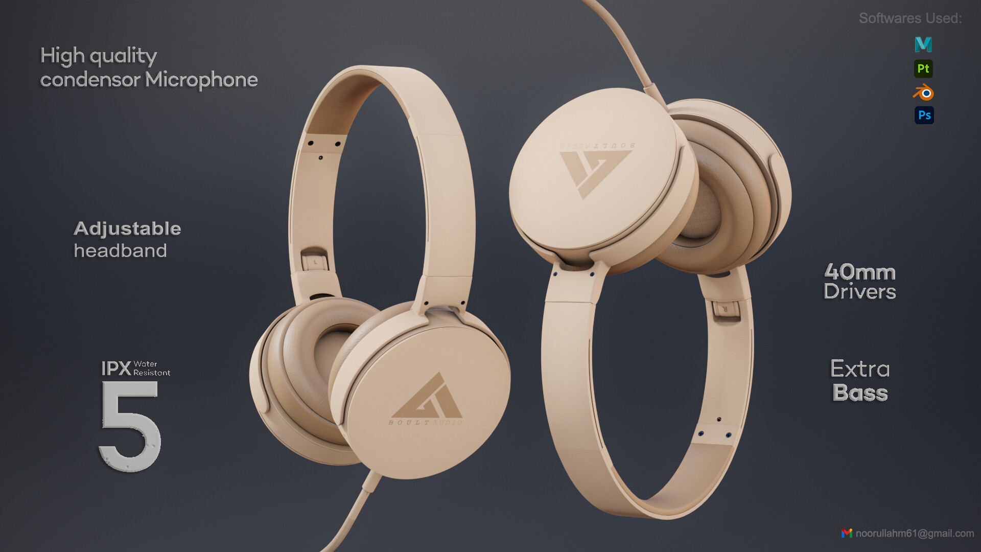 ArtStation Boult Audio Bass Buds Q2 Over Ear Wired Headset