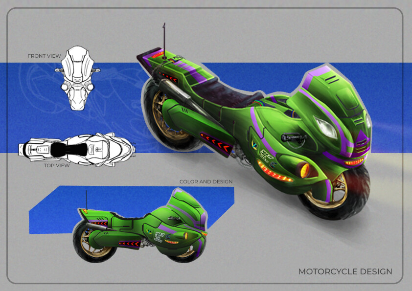 ArtStation - Green Motorcycle