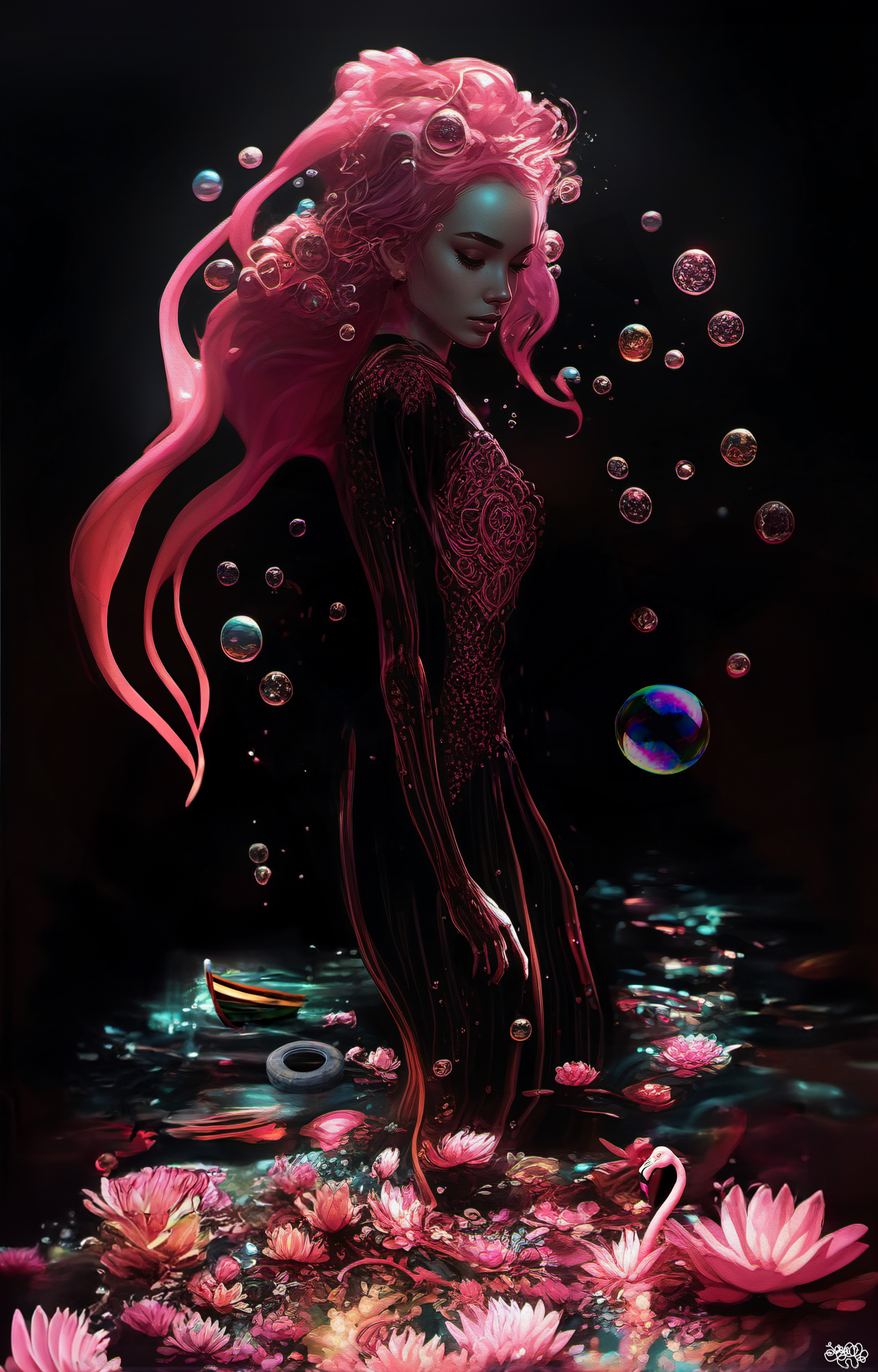 Lake Princess 2: This is a re-render from an older piece I made last year. The old one was cut off in places, and while a gorgeous piece, never quite looked right to be. This fixes it 