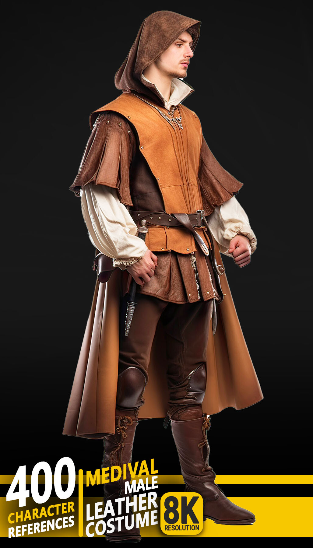 ArtStation - 400 Medieval Male Leather Costume - Character References