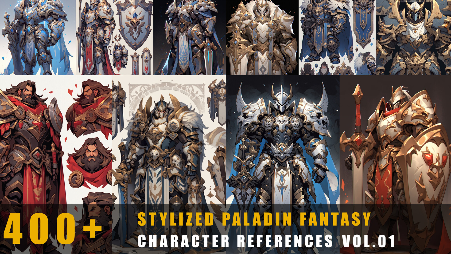 WaterLaw's Studio - 400+Stylized Paladin Fantasy - Character References ...