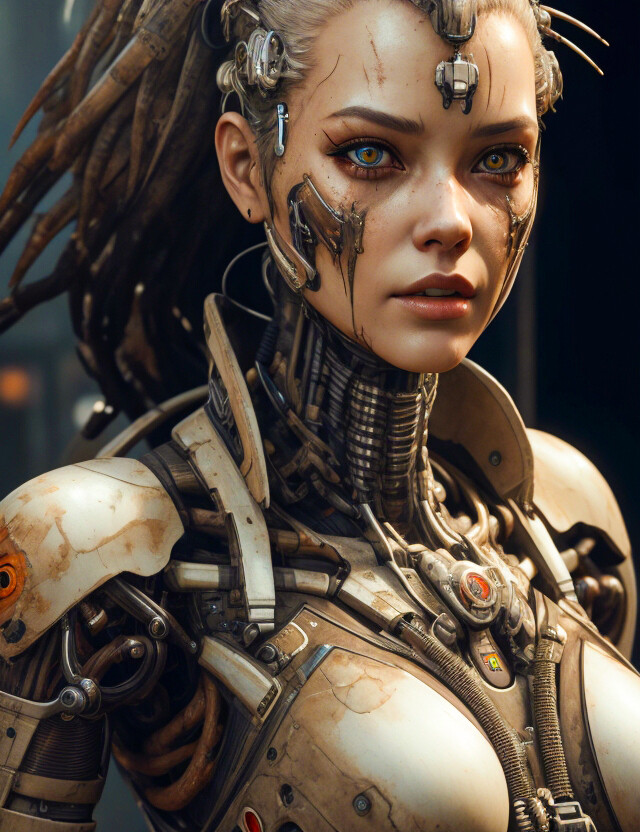 ArtStation - beautiful cyborg lady