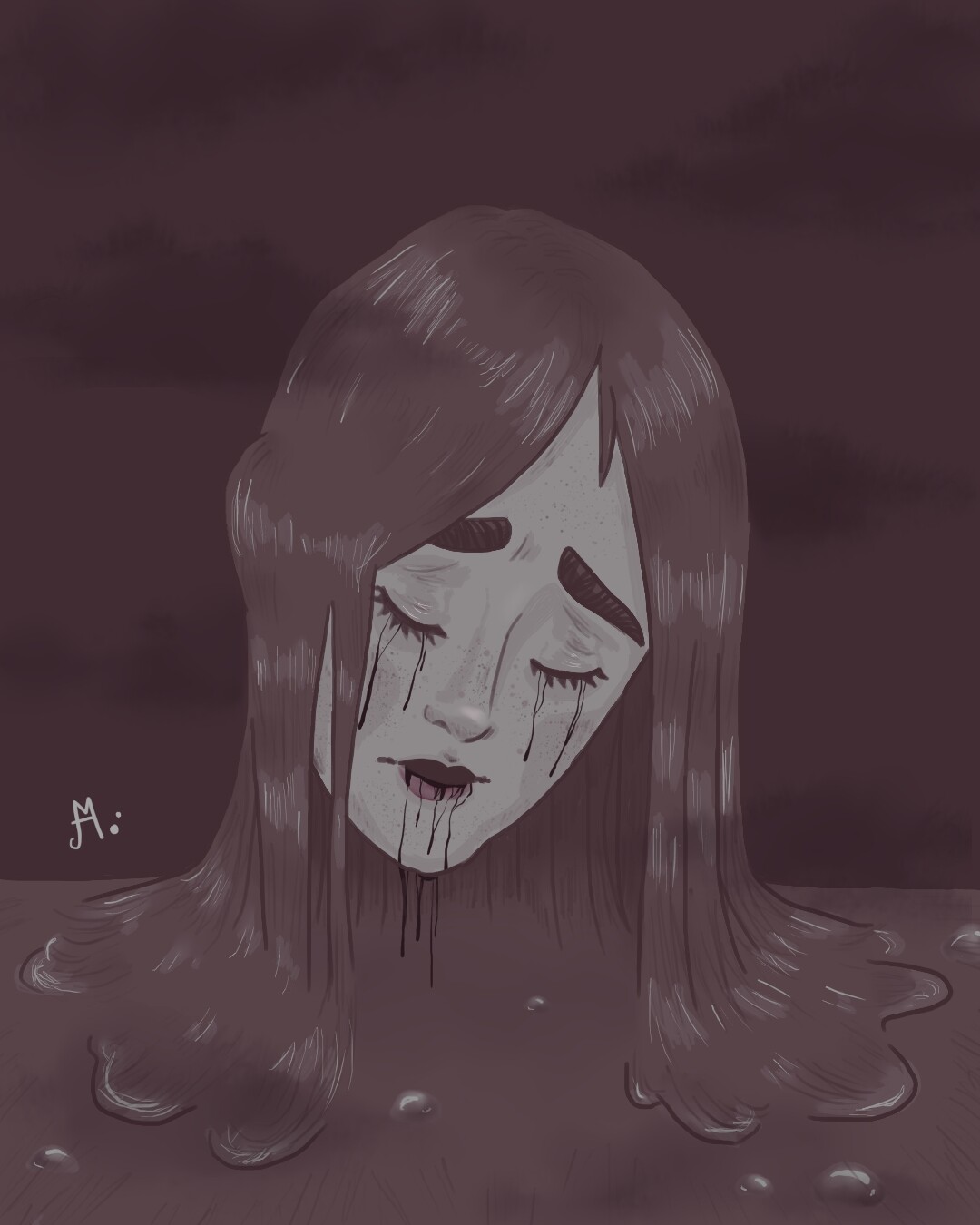 ArtStation - Depression feelings, image size:1080x1350