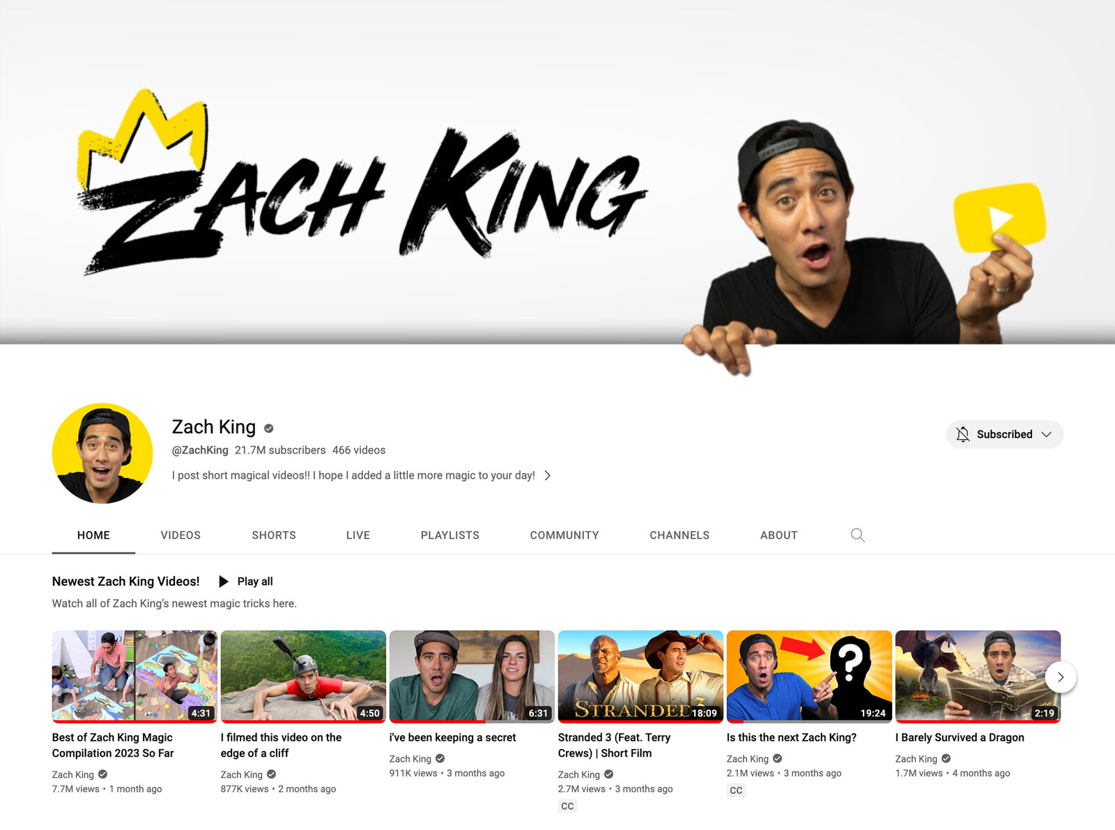 Zach King's YouTube page incorporating the name design:  https://www.youtube.com/@ZachKing/featured