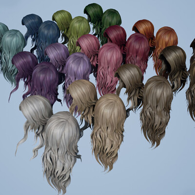Unreal Engine Hair Design and Color Variations