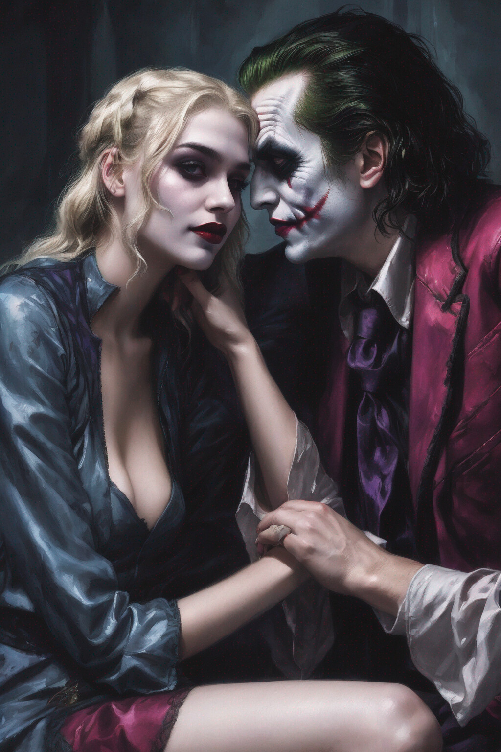 ArtStation Joker and Harley Quinn in love (fan art)