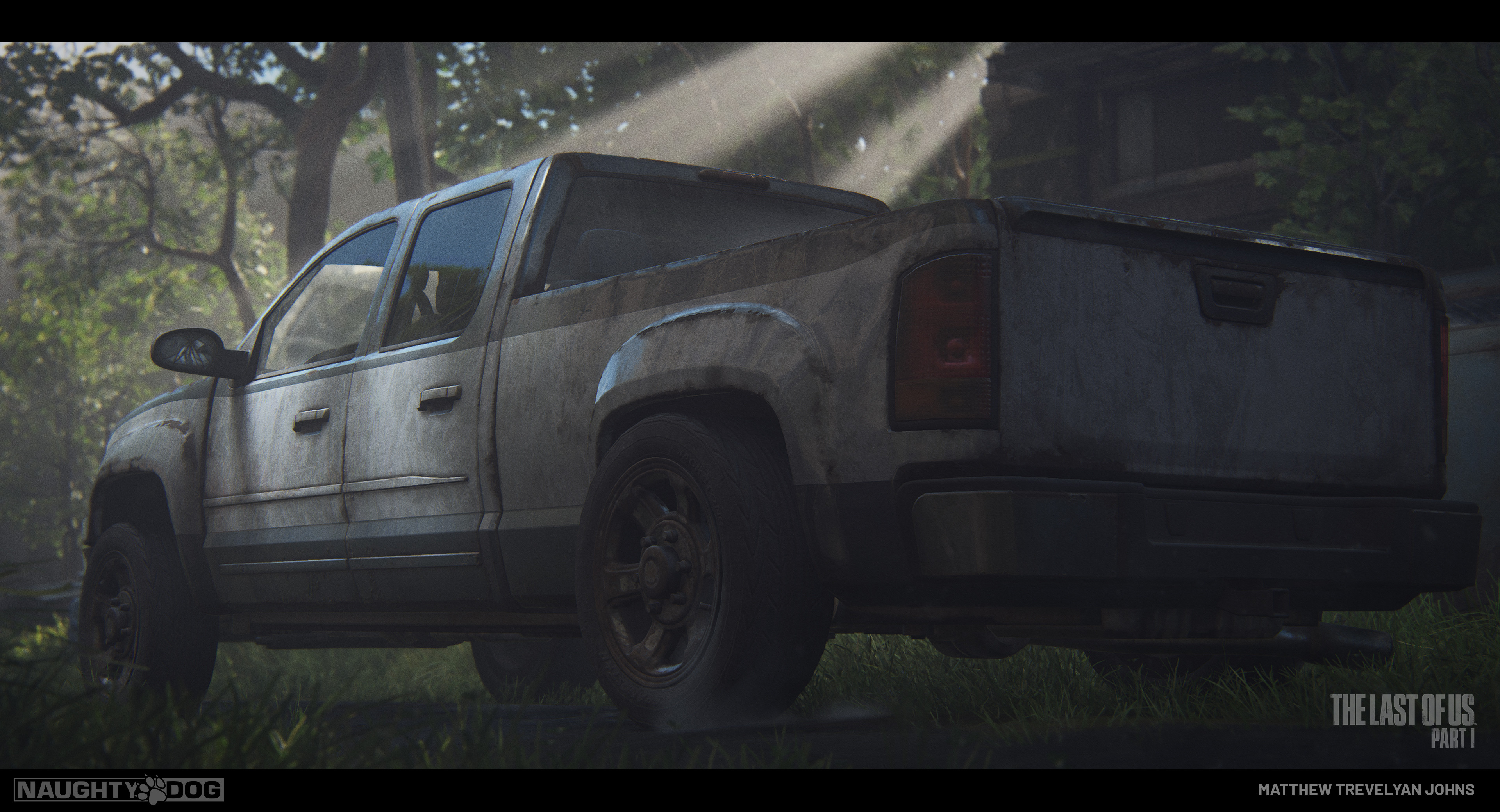Each shot in this in-game-cutscene had extremely finely tuned lighting, in some cases I applied shader hacks to improve the shots. For this shot I added hand-painted AO to the tops of the tires, to darken the base colour and spec response under the arches
