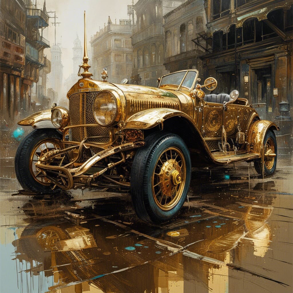ArtStation - golden car