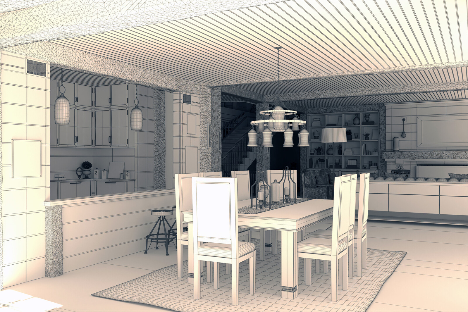 Lake House: Living Room Wireframe 2