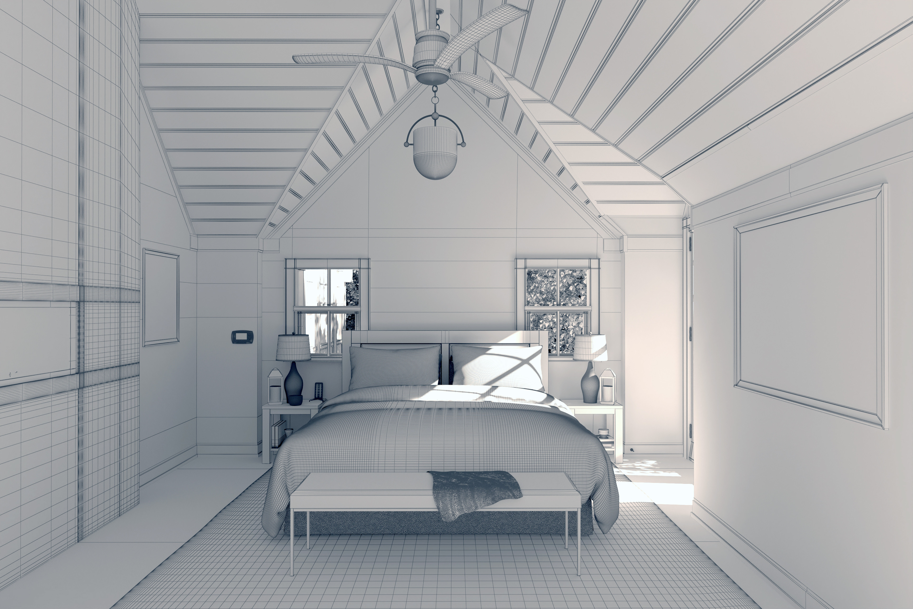 Lake House: Bedroom Wireframe