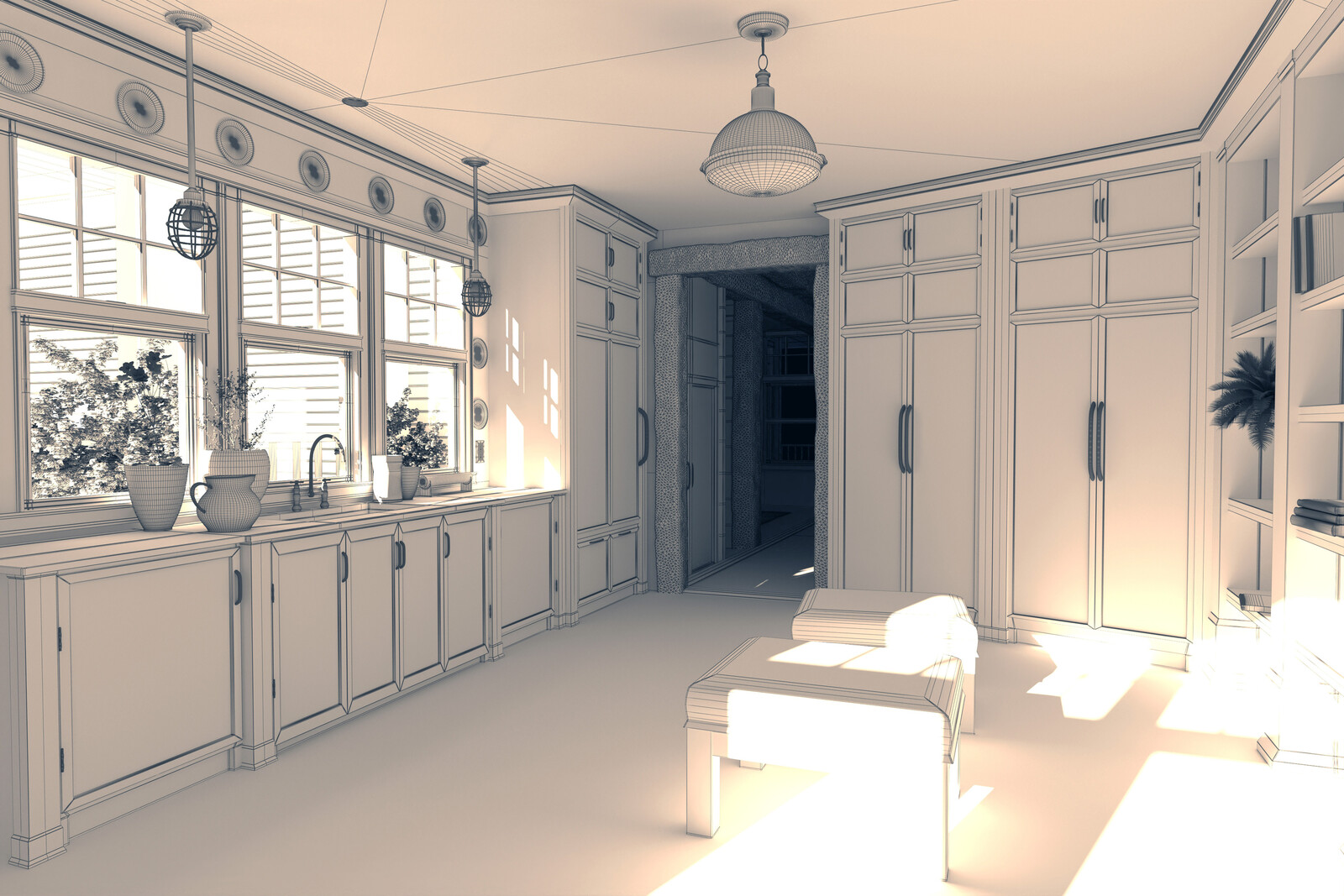 Lake House: Side Room Wireframe
